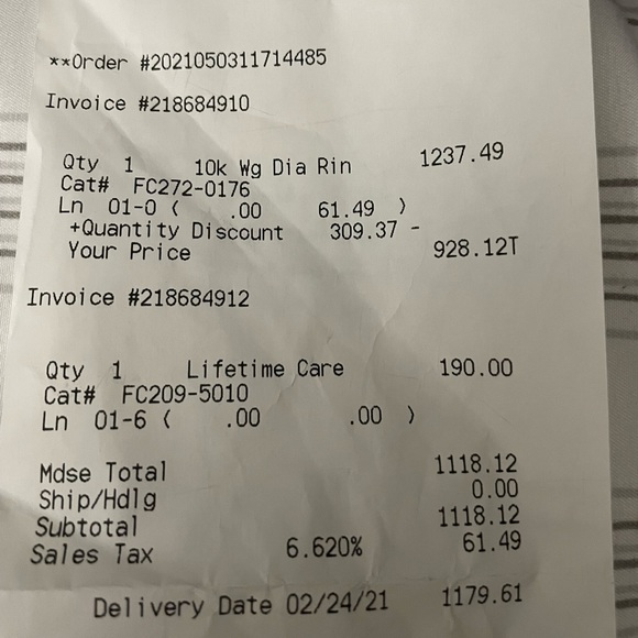 1 carat total weight 10k white Gold engagement ring - Picture 7 of 7